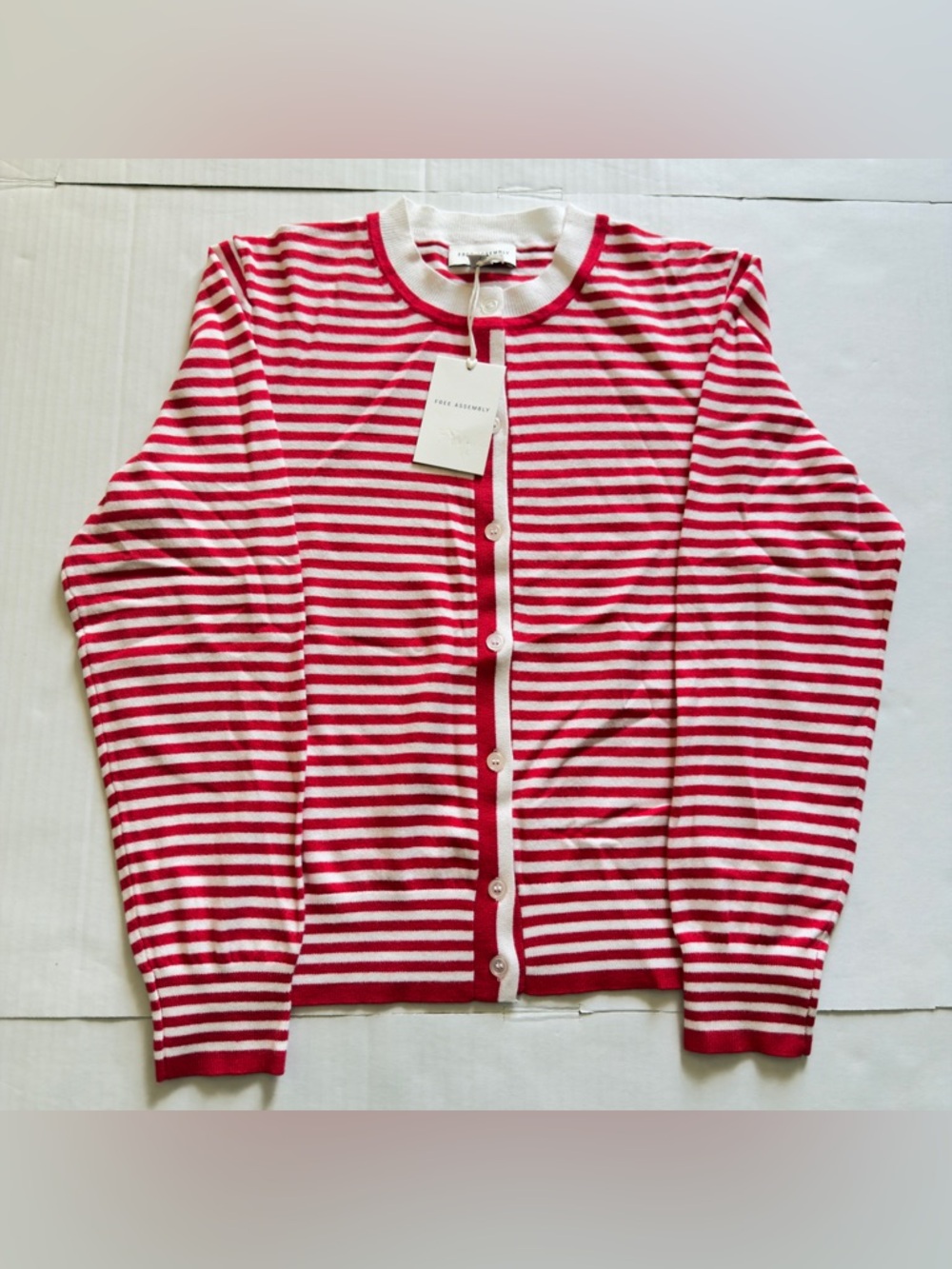 Women’s Red & White Stripe Button-Front Cardigan - Picture 4 of 15